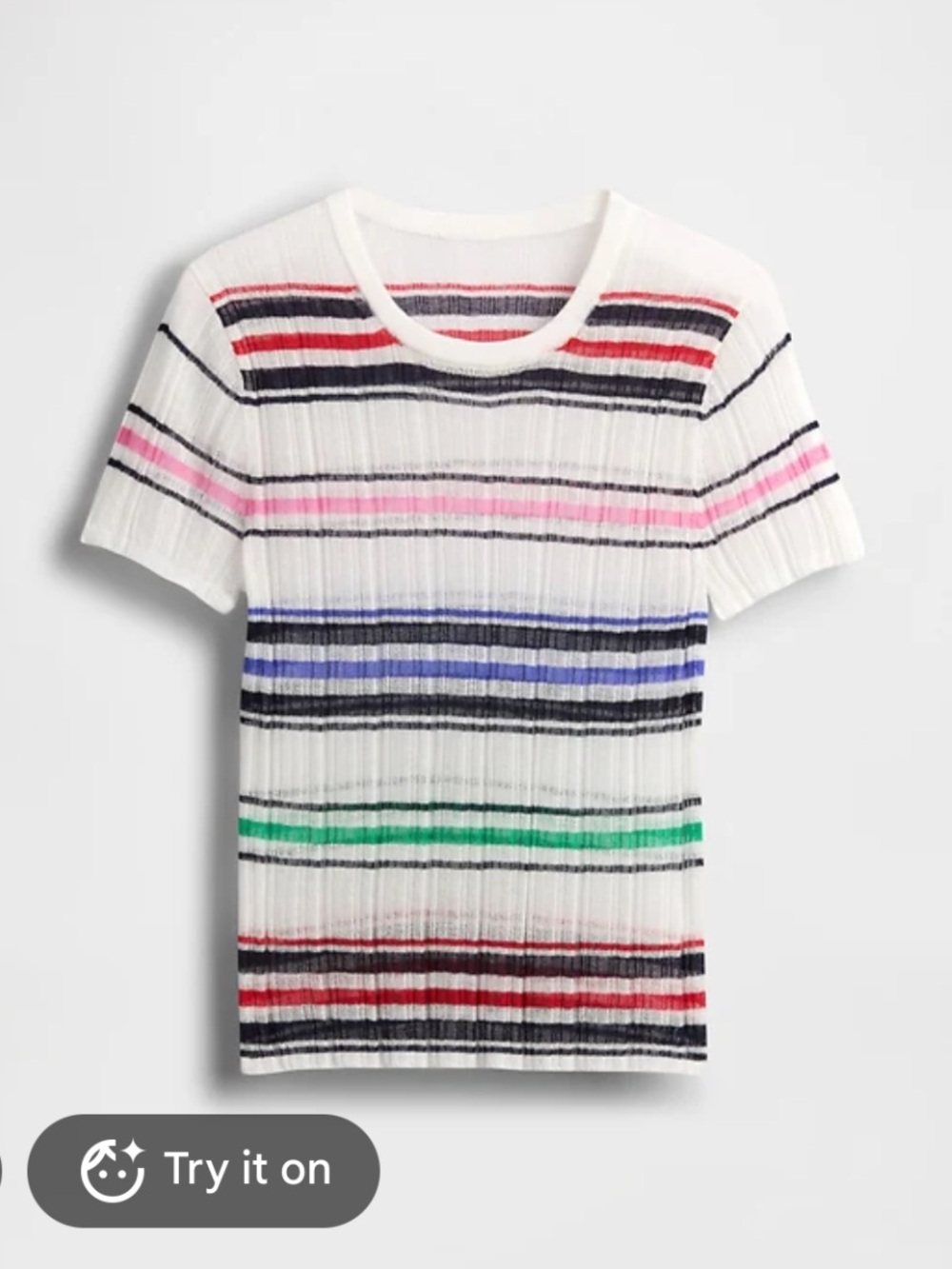 GAP Sheer Rib Sweater T-shirt with Multicolor Stripes